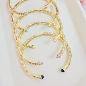 Gold Twisted Cable Cuff Bracelet ✨